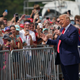 President Donald Trump, a threat to the safety and security of the U.S., addresses a crowd of supporters in North Carolina on September 2, 2020.